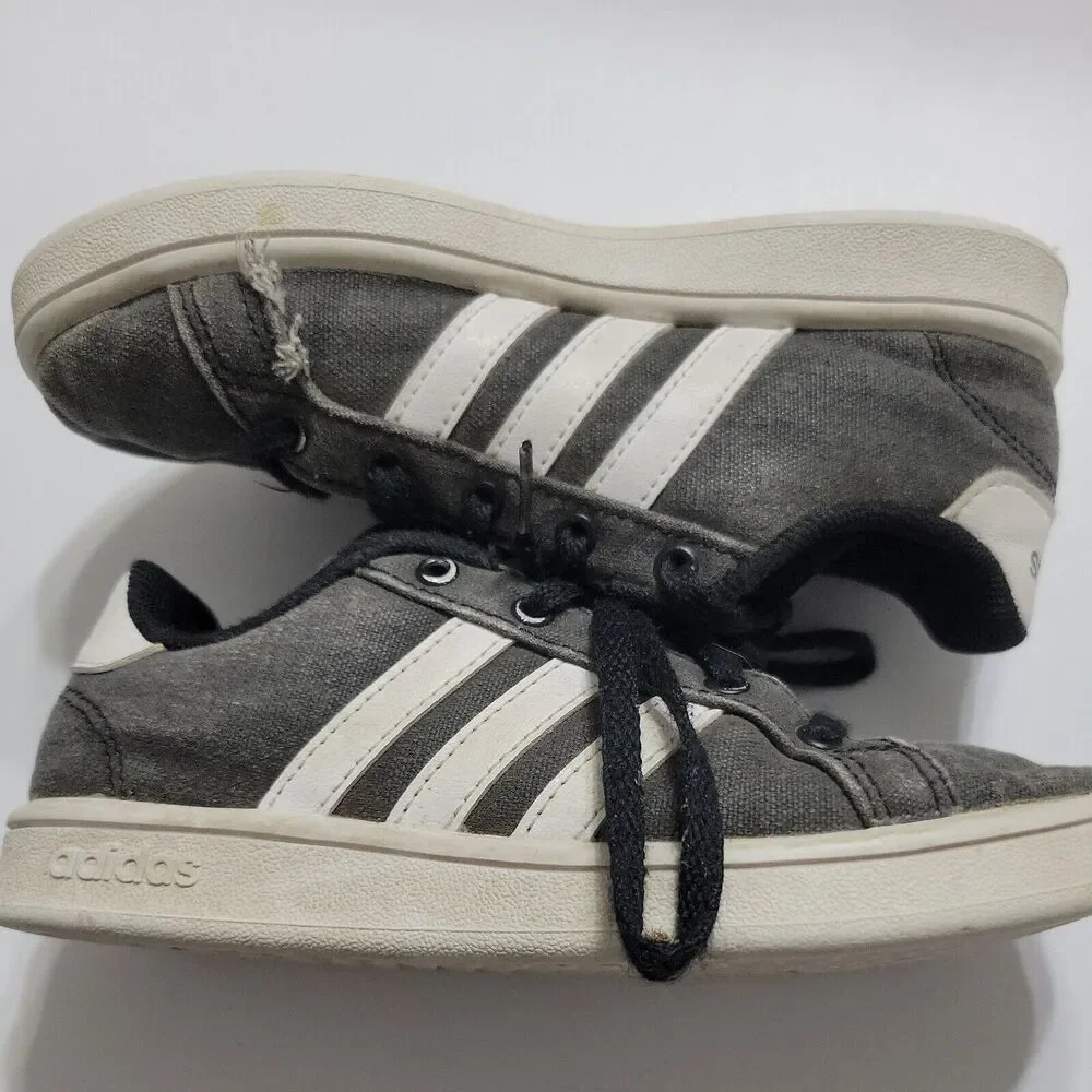 Adidas Girls 12 1/2 Kid Shoes Superstar Black White Three Striped Originals 12.5